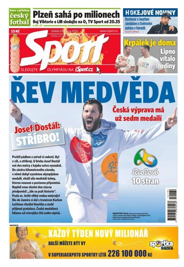 Obálka e-magazínu Sport 17.8.2016