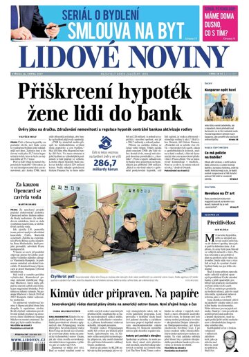 Obálka e-magazínu Lidové noviny 16.8.2017