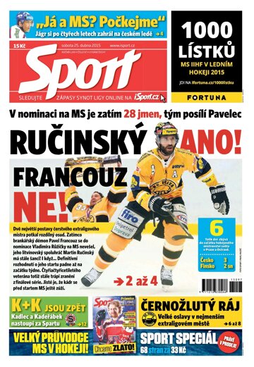 Obálka e-magazínu Sport 25.4.2015