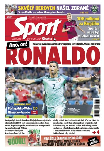 Obálka e-magazínu Sport 7.7.2016