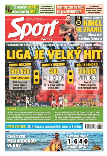 Obálka e-magazínu Sport 19.12.2023