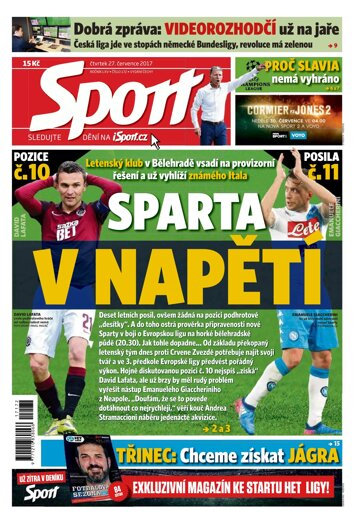 Obálka e-magazínu Sport 27.7.2017