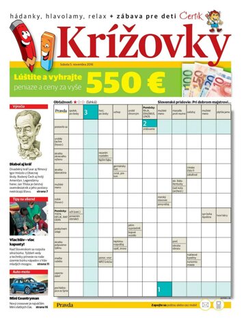 Obálka e-magazínu Krížovky 5. 11. 2016
