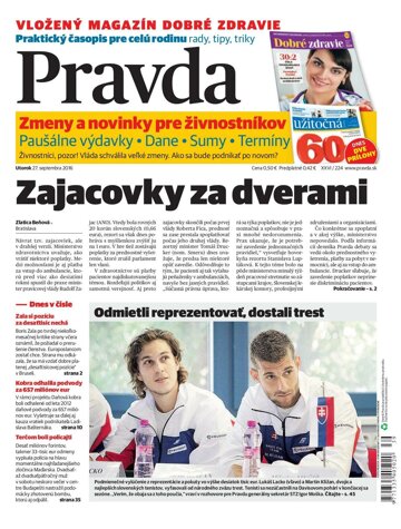 Obálka e-magazínu Pravda 27. 9. 2016