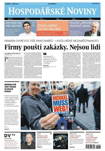 Obálka e-magazínu Hospodářské noviny 006 - 11.1.2016