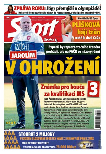 Obálka e-magazínu Sport 6.9.2017