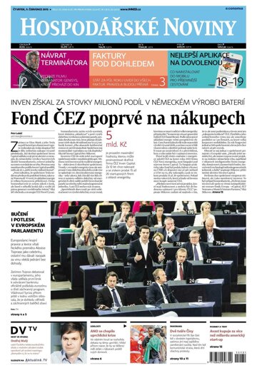 Obálka e-magazínu Hospodářské noviny 131 - 9.7.2015