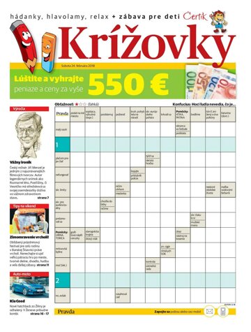 Obálka e-magazínu Krížovky 24.2.2018