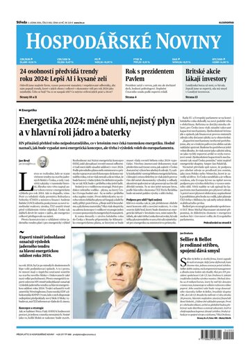 Obálka e-magazínu Hospodářské noviny 002 - 3.1.2024
