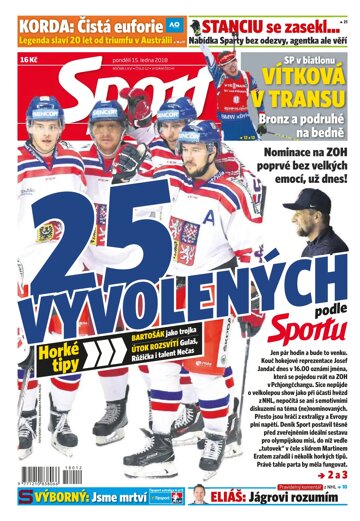 Obálka e-magazínu Sport 15.1.2018
