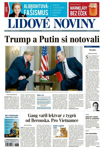 Obálka e-magazínu Lidové noviny 17.7.2018