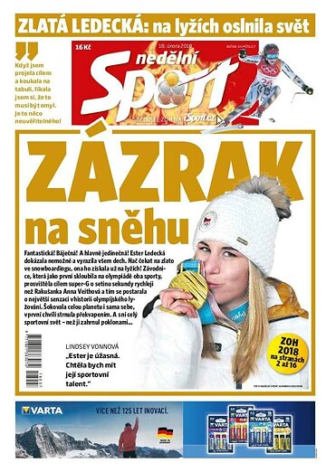 Obálka e-magazínu Nedělní Sport 18.2.2018