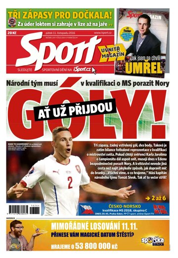 Obálka e-magazínu Sport 11.11.2016