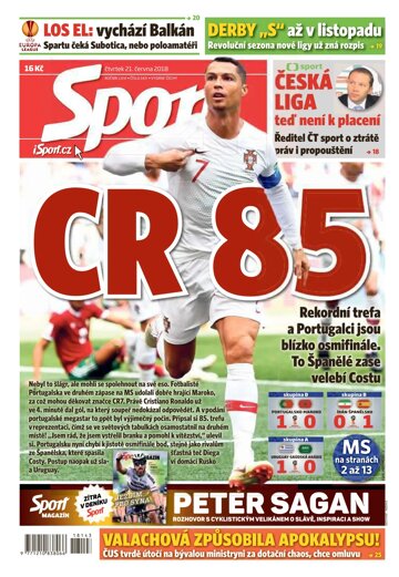 Obálka e-magazínu Sport 21.6.2018