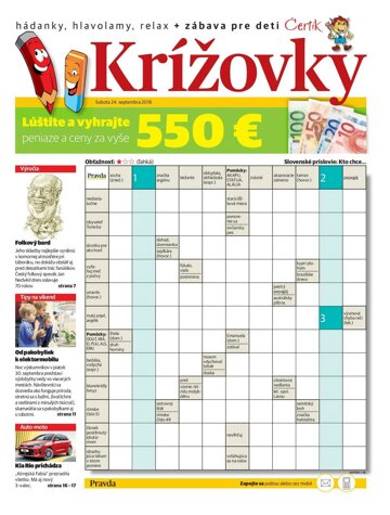 Obálka e-magazínu Krížovky 24.9.2016