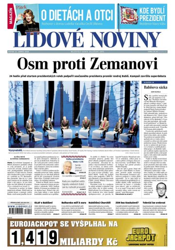 Obálka e-magazínu Lidové noviny 12.1.2018