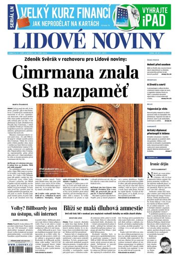 Obálka e-magazínu Lidové noviny 17.9.2016