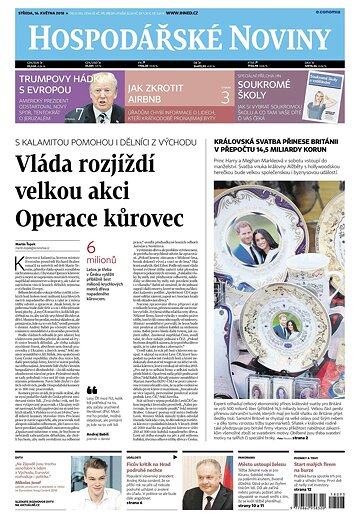 Obálka e-magazínu Hospodářské noviny 093 - 16.5.2018
