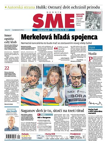 Obálka e-magazínu SME 23.9.2017