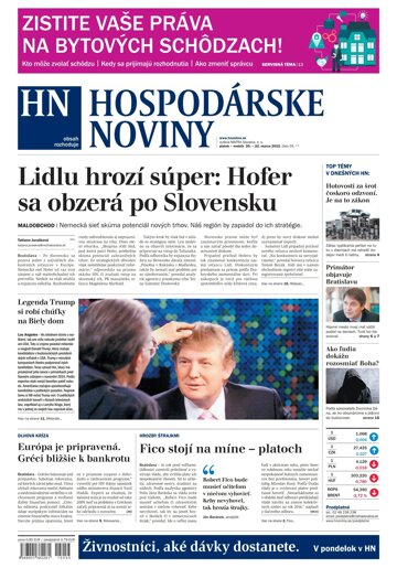 Obálka e-magazínu Hospodárske noviny 20.03.2015