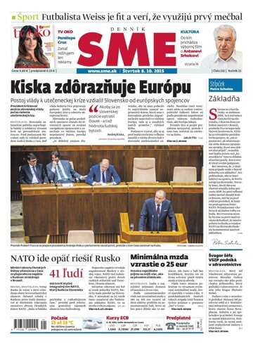 Obálka e-magazínu SME 8.10.2015