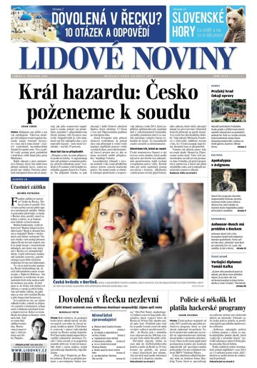 Obálka e-magazínu Lidové noviny 8.7.2015