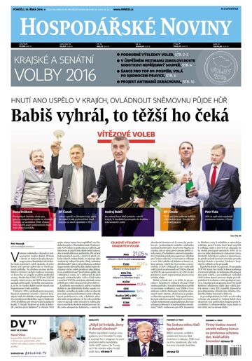 Obálka e-magazínu Hospodářské noviny 196 - 10.10.2016