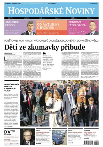 Obálka e-magazínu Hospodářské noviny 214 - 5.11.2015