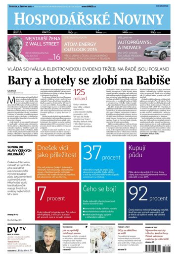 Obálka e-magazínu Hospodářské noviny 107 - 4.6.2015