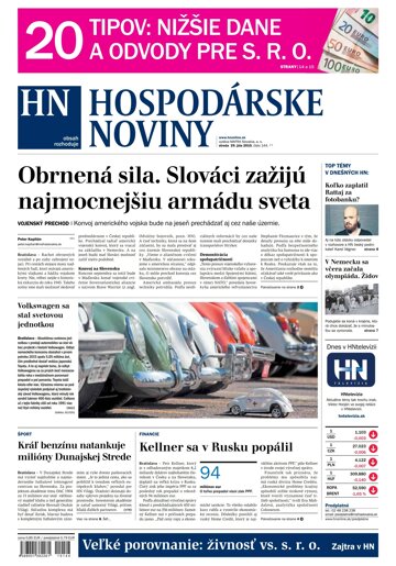 Obálka e-magazínu Hospodárske noviny 29.07.2015