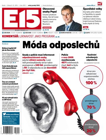 Obálka e-magazínu E15 9.12.2015