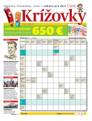 Obálka e-magazínu Krížovky 26.8.2017