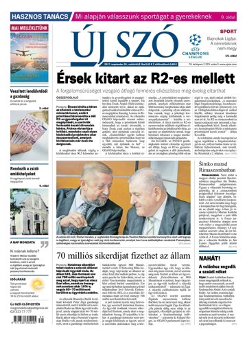 Obálka e-magazínu Új Szó 28.9.2017