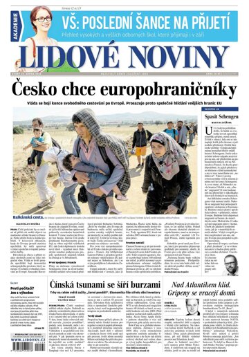 Obálka e-magazínu Lidové noviny 25.8.2015