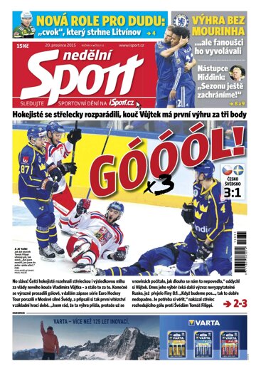 Obálka e-magazínu Nedělní Sport 20.12.2015