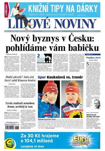 Obálka e-magazínu Lidové noviny 9.12.2017