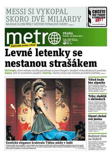 Obálka e-magazínu deník METRO 26.3.2015