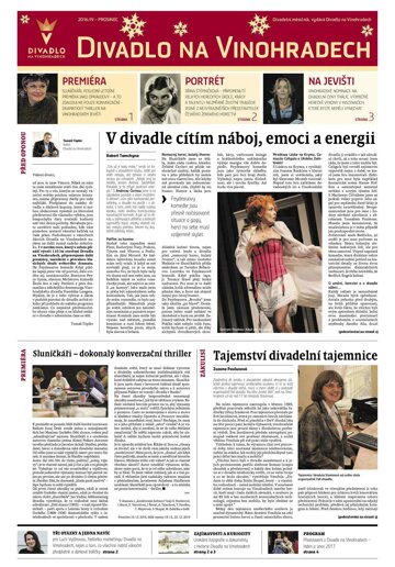 Obálka e-magazínu Hospodářské noviny - příloha 236 - 7.12.2016 příloha Divadlo na Vinohradech