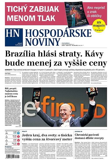 Obálka e-magazínu Hospodárske noviny 28.07.2017