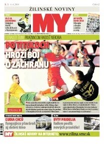 Obálka e-magazínu MY Žilinské noviny 31.3-6.4.2014