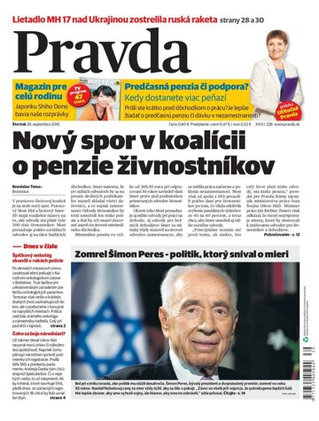 Obálka e-magazínu Pravda 29.9.2016