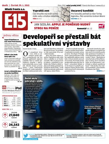 Obálka e-magazínu E15 29.1.2015