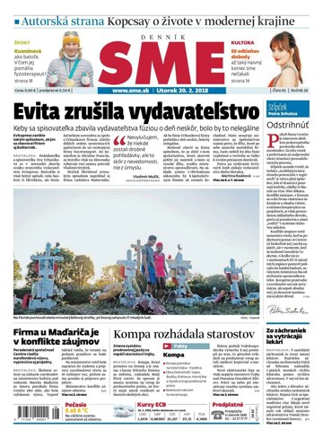 Obálka e-magazínu SME 20.2.2018