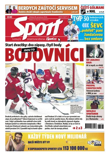 Obálka e-magazínu Sport 28.12.2016