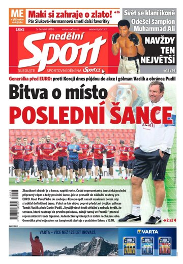 Obálka e-magazínu Nedělní Sport 5.6.2016
