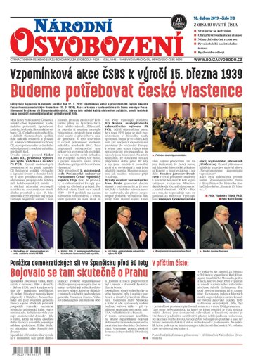 Obálka e-magazínu Národní Osvobození 7-8/2019
