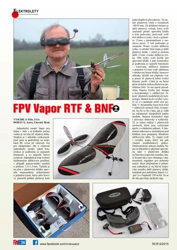 Obálka e-magazínu RC revue 06/2015 FPV Vapor RTF BNF