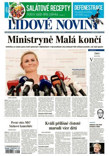 Obálka e-magazínu Lidové noviny 10.7.2018
