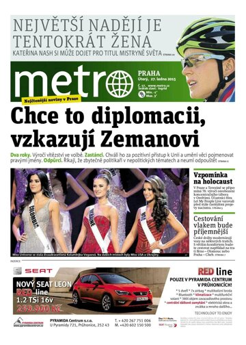 Obálka e-magazínu deník METRO 27.1.2015