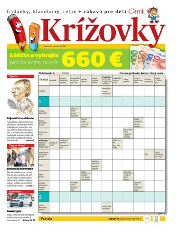 Obálka e-magazínu Krížovky 22.10.2016
